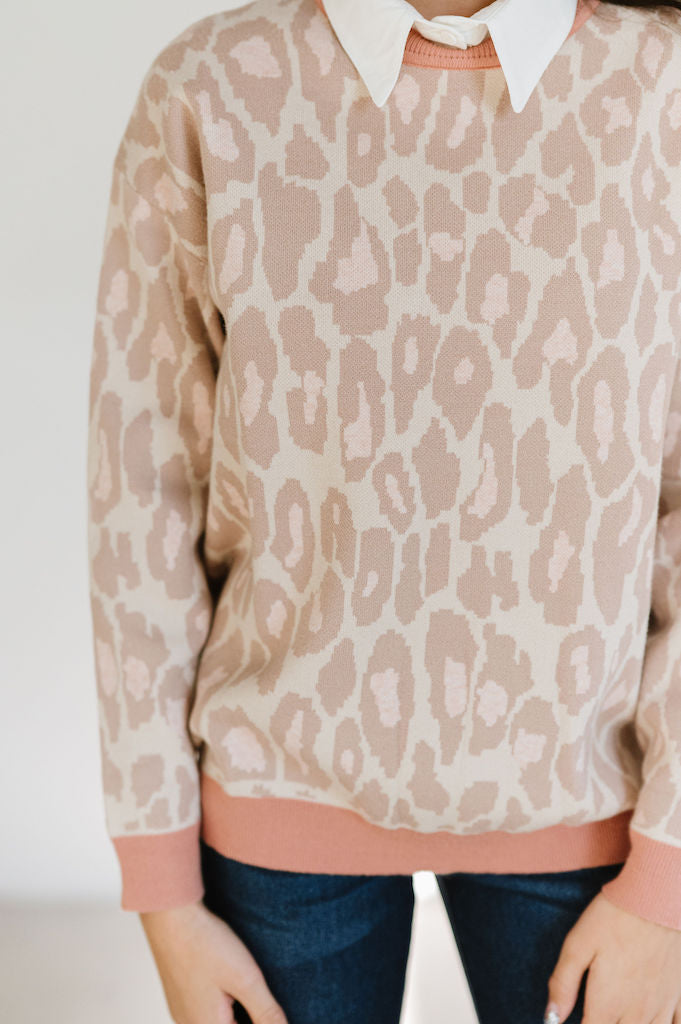 Pink animal print online sweatshirt