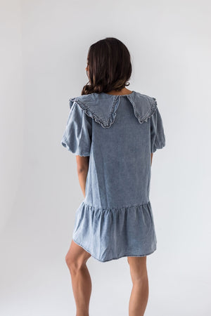 Always Be Waiting For Me Denim Dress