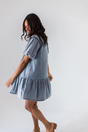 Always Be Waiting For Me Denim Dress