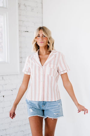 Nara Stripe Linen Top