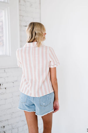 Nara Stripe Linen Top